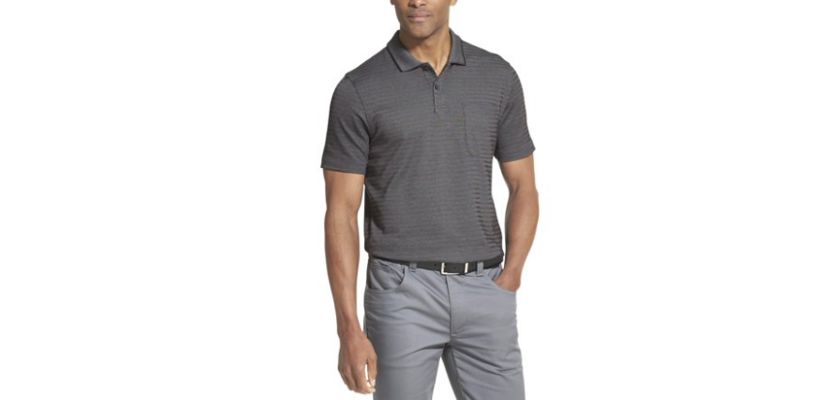 Van Heusen Men's Flex Striped Short Sleeve Polo Shirt