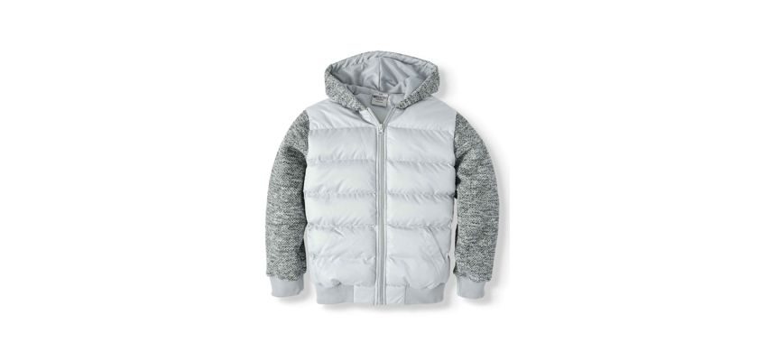 Bocini Kids Puffer Jacket with Fleece Sleeves