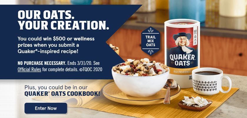 Quaker Our Oats, Your Creation Sweepstakes