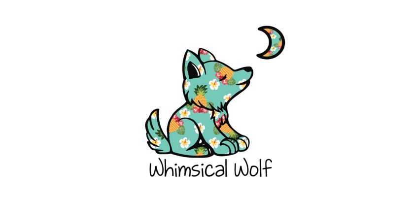 Free Whimsical Wolf Stickers