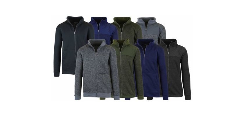 AB Men's Marled Fleece Zip Sweaters