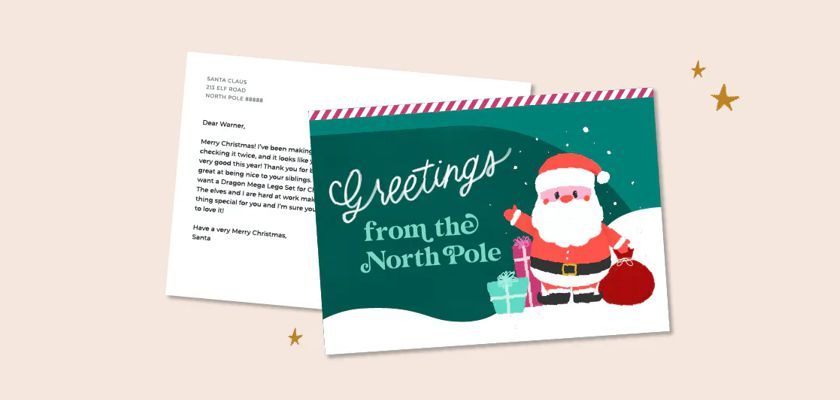 Free Customized Postcard from Santa
