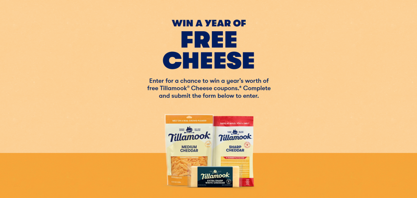 Win a Free Tillamook Cheese for a Year