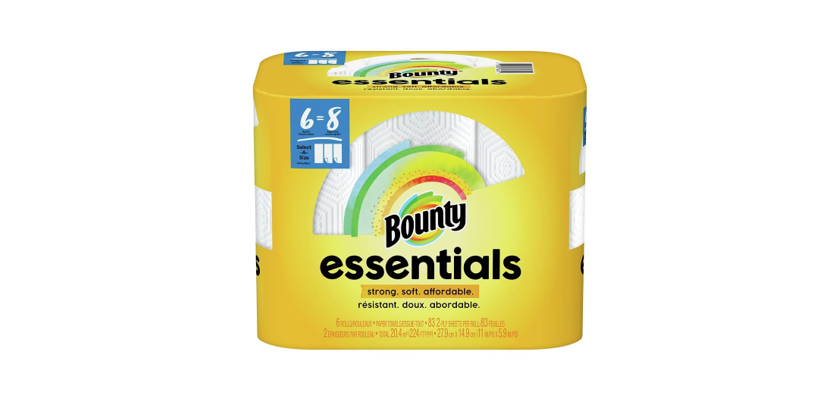 6-Pack of Bounty Essentials Select-A-Size Big Roll Paper Towels